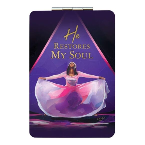 Statement Compact Mirror | He Restores My Soul - Picture 1 of 2